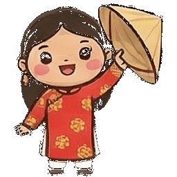 Vietnamese sticker waving